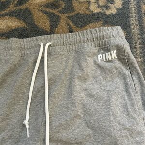 Pink by VS joggers, gray, size large, gently worn.